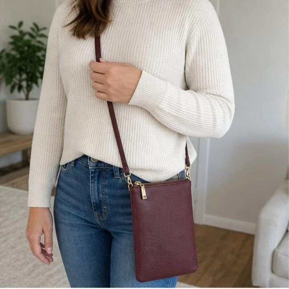 Burgundy Faux Leather Bag